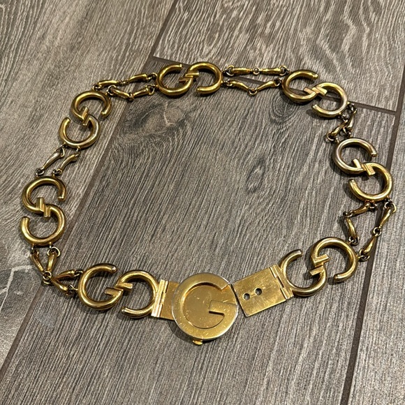 Gucci Italy vintage G gold plated logo chain belt - Picture 2 of 7